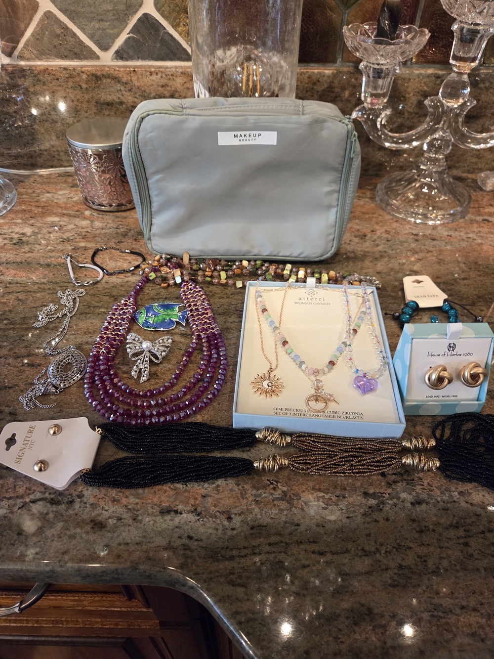 Bundle Of Assorted Jewelry With A Bag